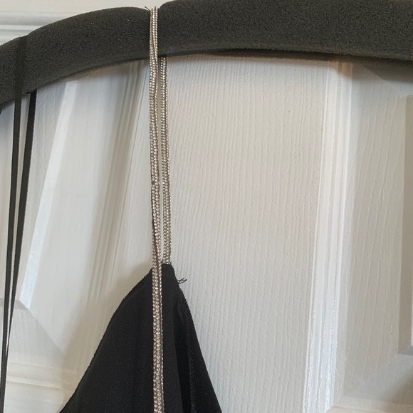 ZARA Velvet low cut, ruching, High slit dress, Xs-Sm - Picture 6 of 8